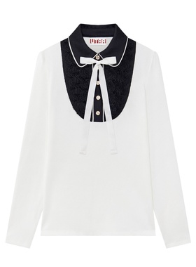 韩国代购UTAA高尔夫球服25女士秋冬时尚翻领标志配色百搭长袖T恤