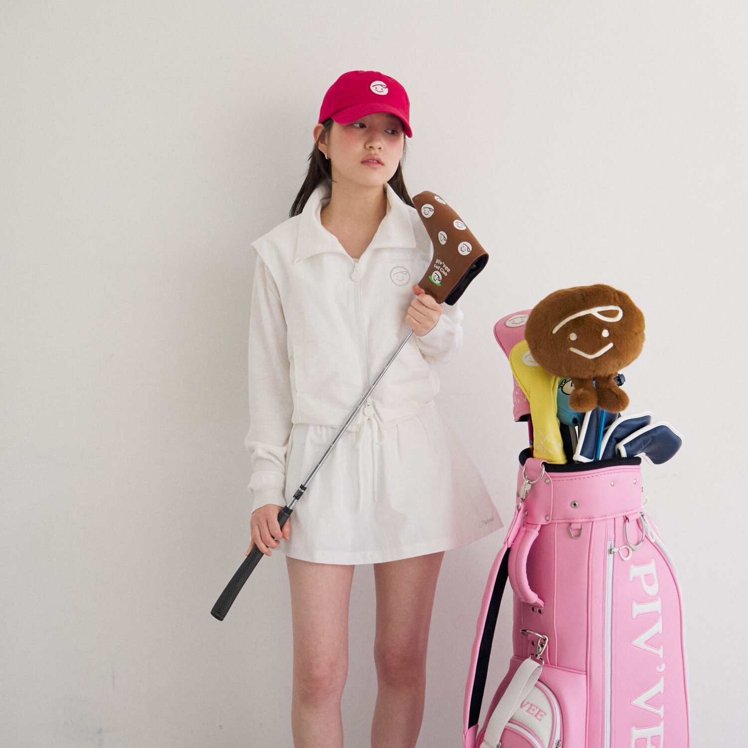 韩国代购Pivvee高尔夫球帽女士26春季休闲搭运动透气防晒棒球帽