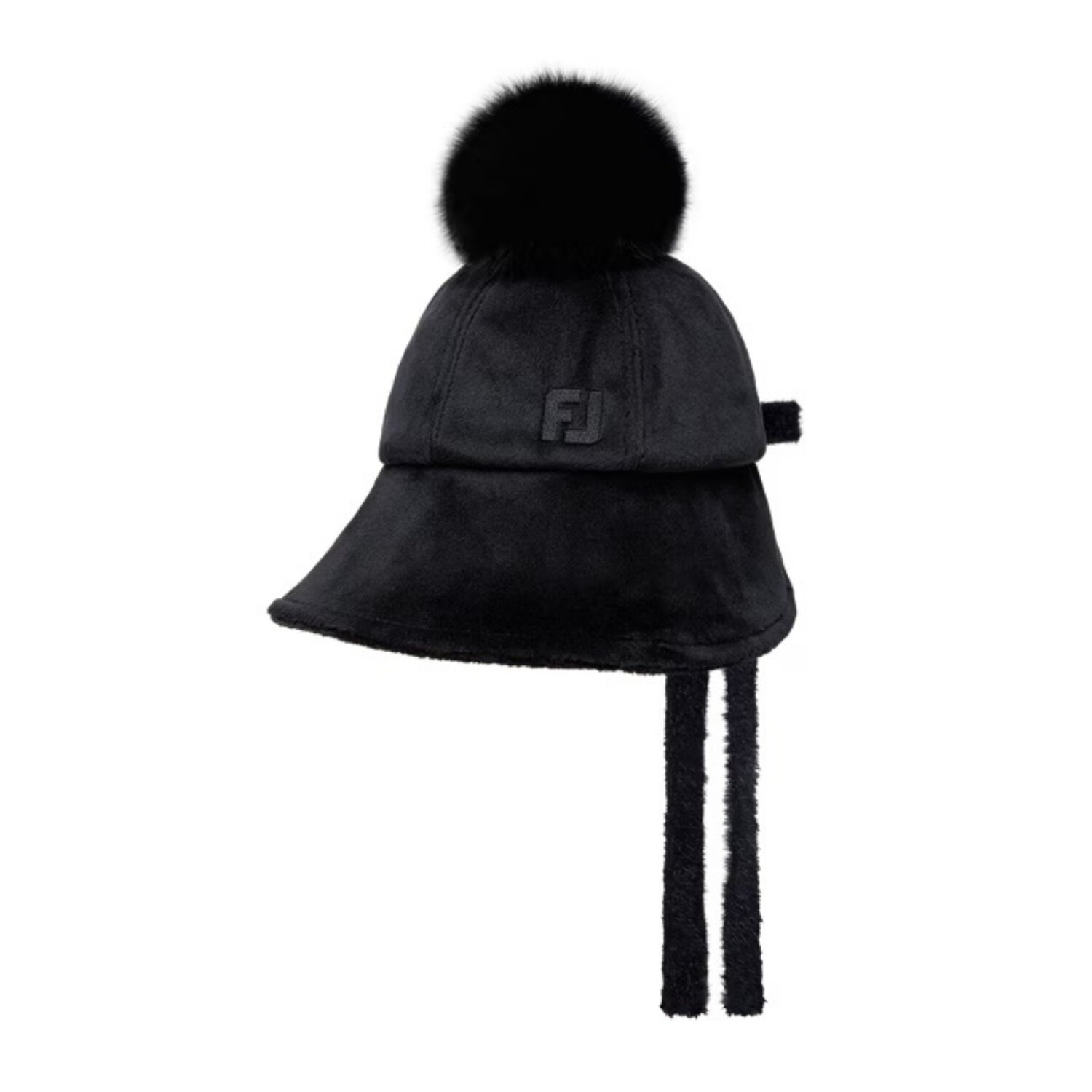 韩国代购FOOTJOY高尔夫球帽25冬季女防风保暖宽帽檐毛球防晒帽子