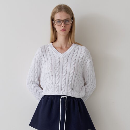 韩国代购Pivvee高尔夫球服26年秋季女士休闲V领宽松舒适针织上衣