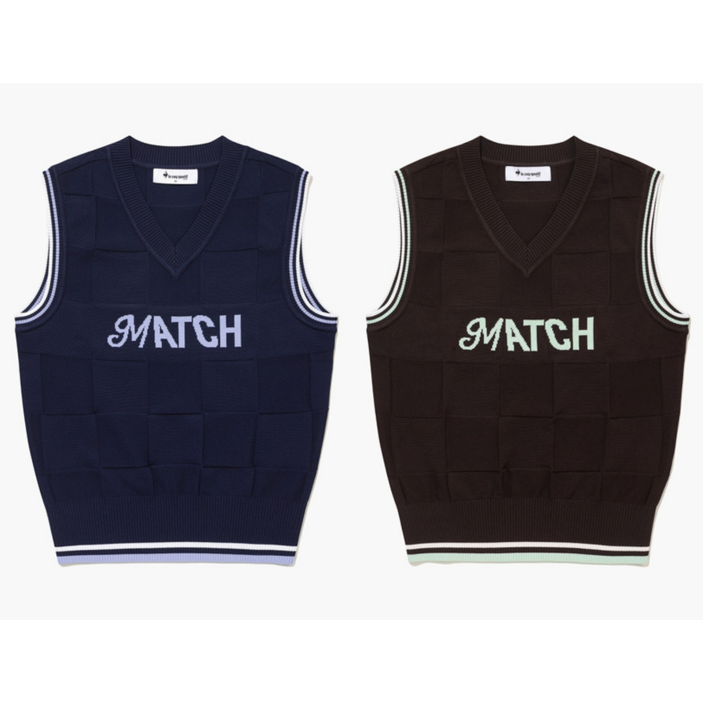 韩国代购LeCoq公鸡高尔夫球服25初秋女士运动休闲V领配色针织马甲