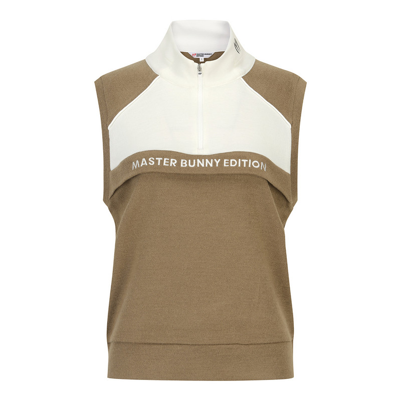 韩国代购MASTER BUNNY高尔夫球服25女秋冬运动半拉链立领针织背心