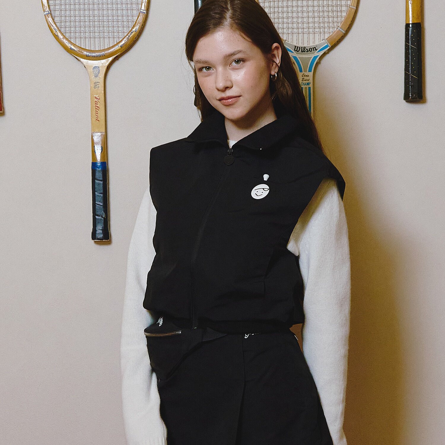 韩国代购Pivvee高尔夫球服26年女士早春百搭运动休闲马甲拉链外套