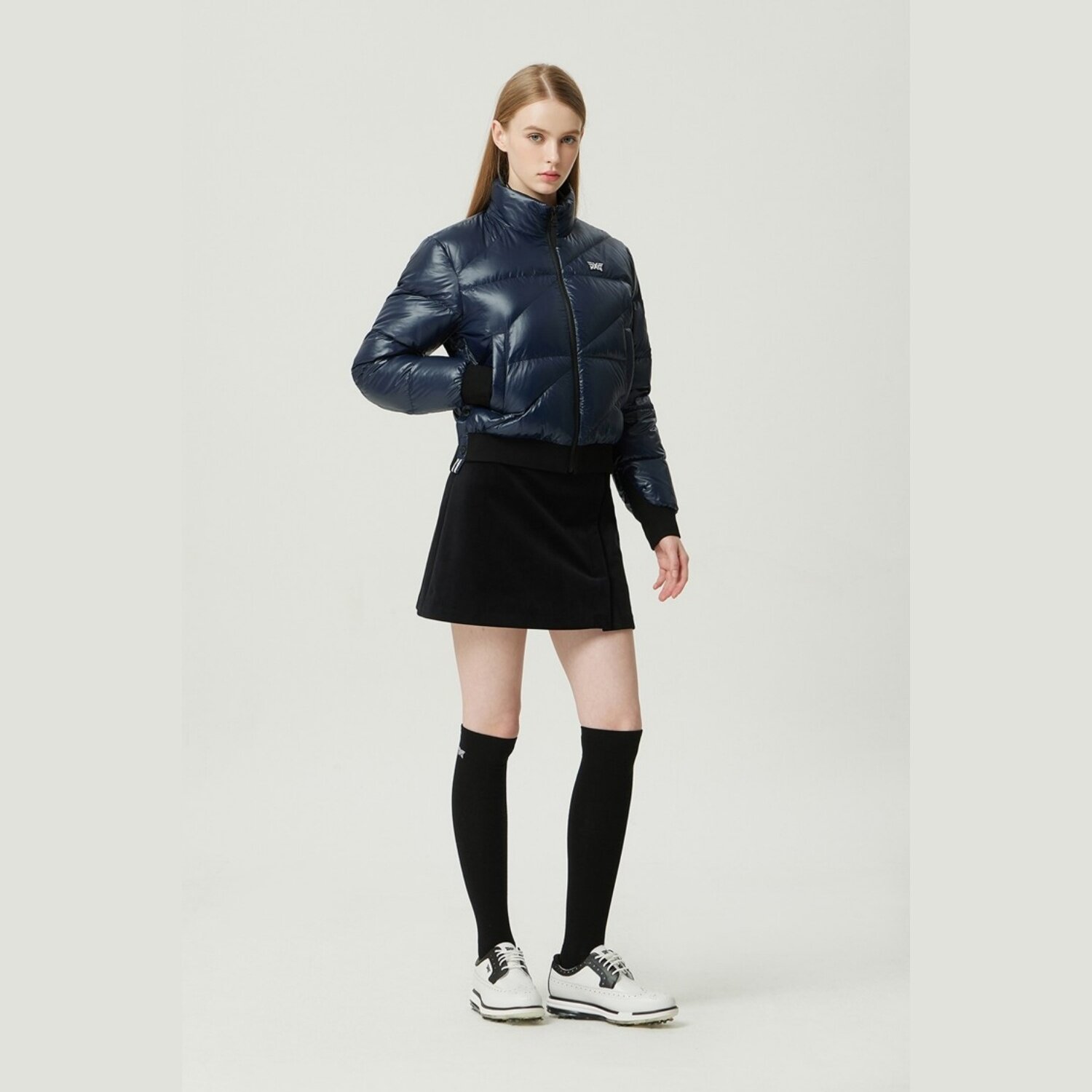 韩国代购PXG高尔夫25年女士冬季百搭休闲时尚立领保暖羽绒服夹克