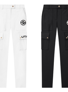 25女士冬季韩国正品代购UTAA高尔夫球服标志休闲加绒保暖直筒长裤