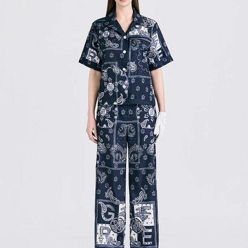 G4 韩国正品代购女士高尔夫球服2026新款夏季缎面短袖衬衫