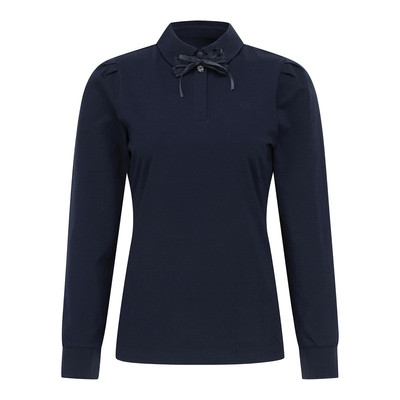 韩国代购standrews高尔夫球服25女百搭休闲蝴蝶结胸针翻领长袖T恤