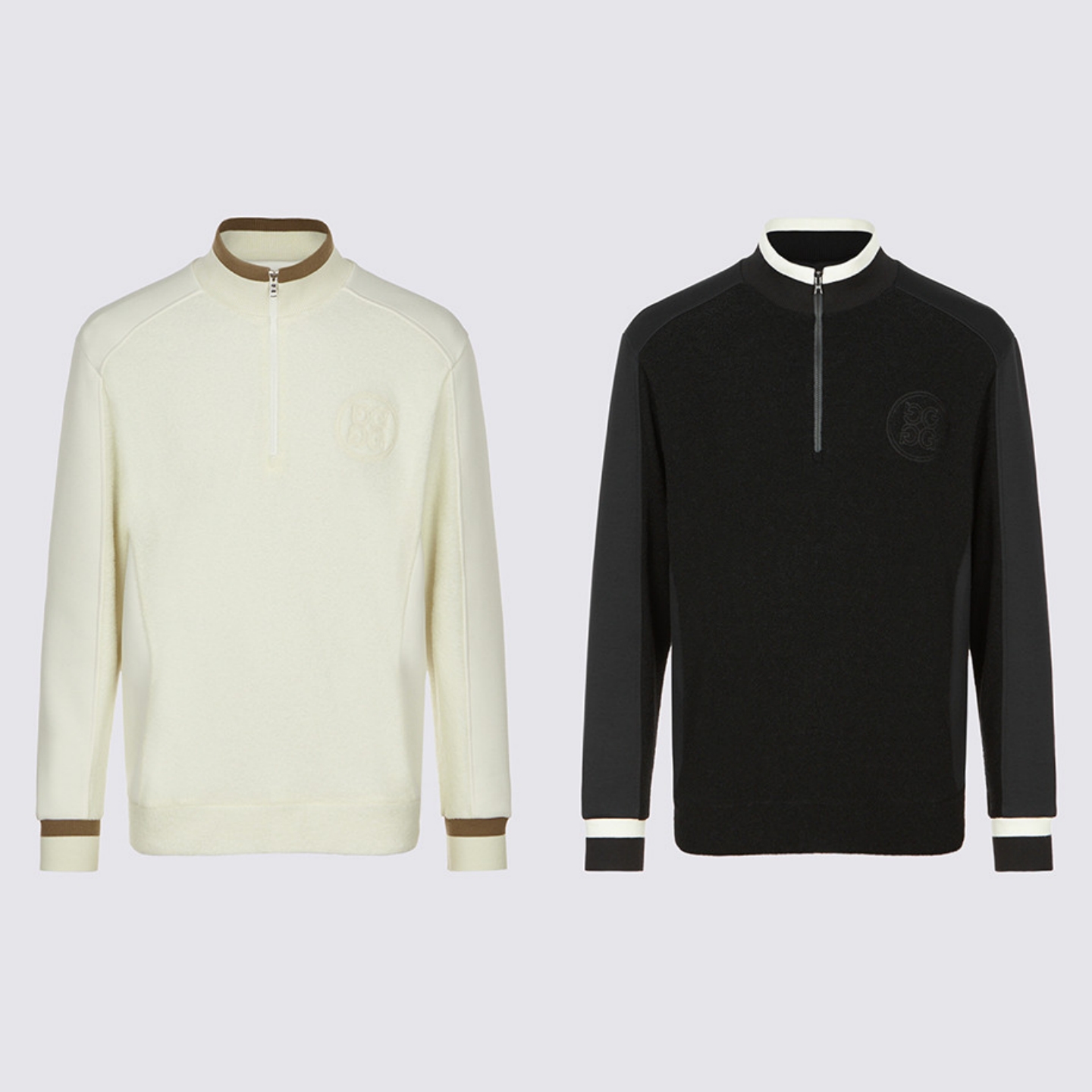 韩国代购G4高尔夫球服25秋冬男士休闲运动拼接半拉链立领长袖T恤