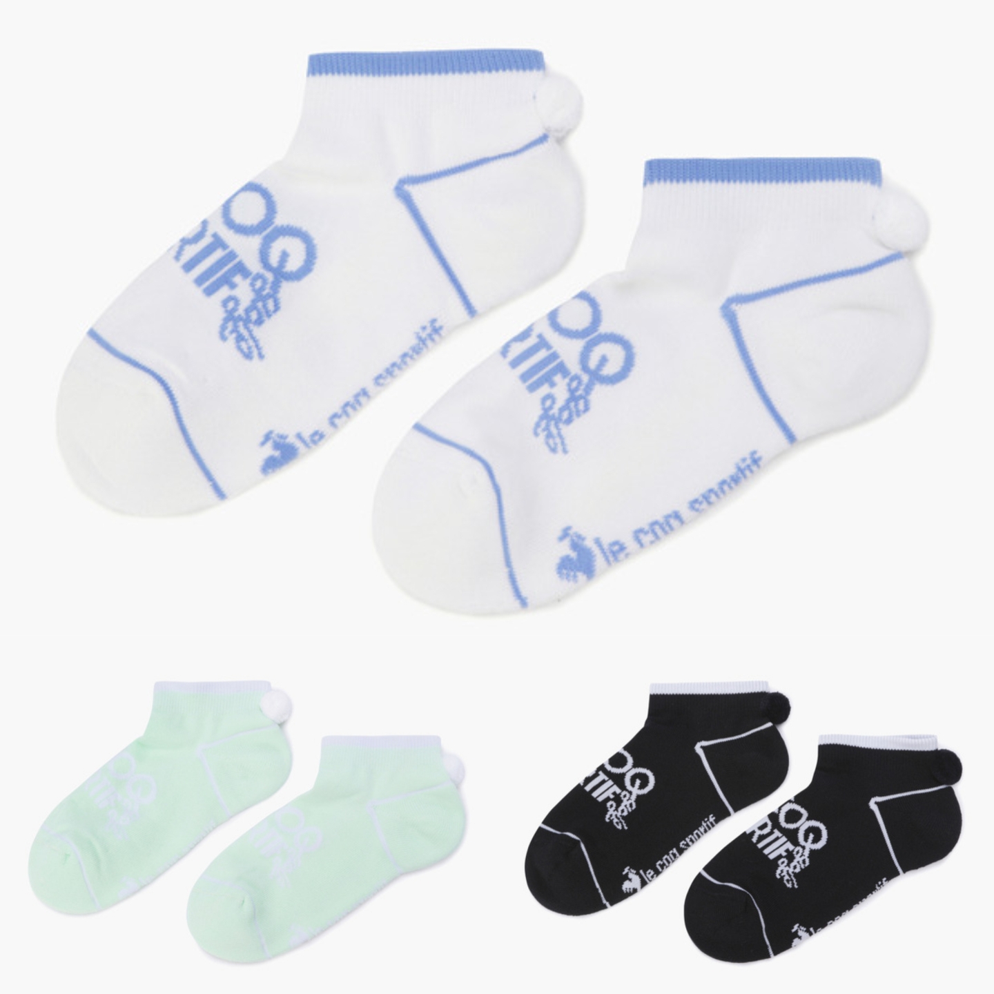 韩国代购LeCoq公鸡高尔夫球袜透气毛球弹力运动短筒袜子25女新款