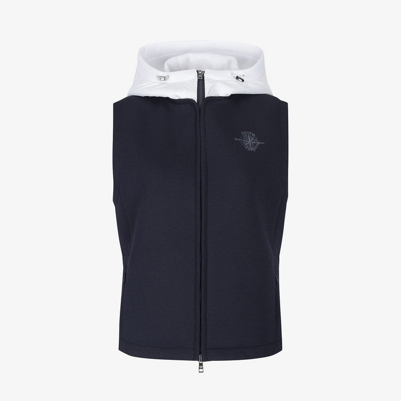 韩国代购SOUTHCAPE高尔夫球服25冬季女时尚防风无袖拉链连帽马甲