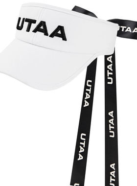 韩国代购UATT高尔夫球帽25秋款女士字标蝴蝶结防晒遮阳无顶鸭舌帽