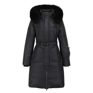 韩国代购MASTER BUNNY高尔夫球服25女士冬季松紧腰长款毛领羽绒服