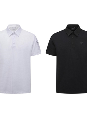 韩国代购ANEW高尔球服25夏男士百搭纯色时尚休闲运动翻领短袖T恤