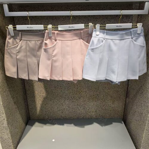 韩国代购FairLiar高尔夫球服26女士春夏标志纯色褶运动皱半身短裙