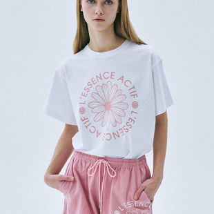 韩国代购MardiMercredi高尔夫球服25女士新款休闲印花图案短袖T恤