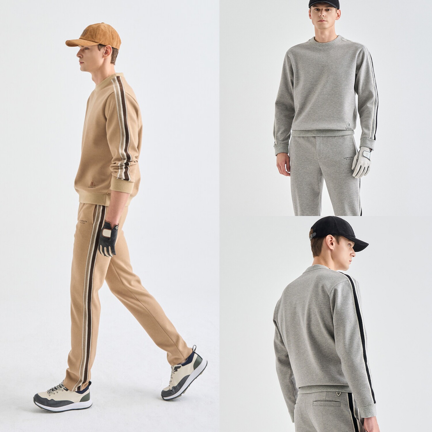 韩国代购LANVINBLANC高尔夫球服26早春男士休闲弹力圆领运动卫衣