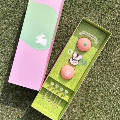 韩国代购goodfriends高尔夫球男女卡通小兔练习球马克球tee套装