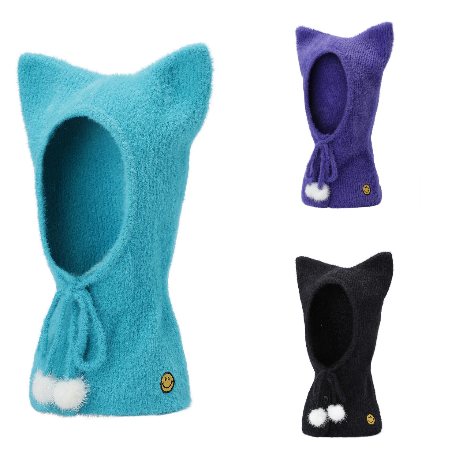 25秋冬女士韩国代购PEARLYGATES高尔夫保暖防风可爱猫耳针织帽子