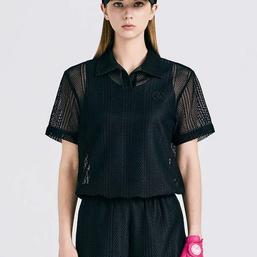 G4 韩国正品代购女士高尔夫球服2026新款夏季短袖蕾丝马球衫