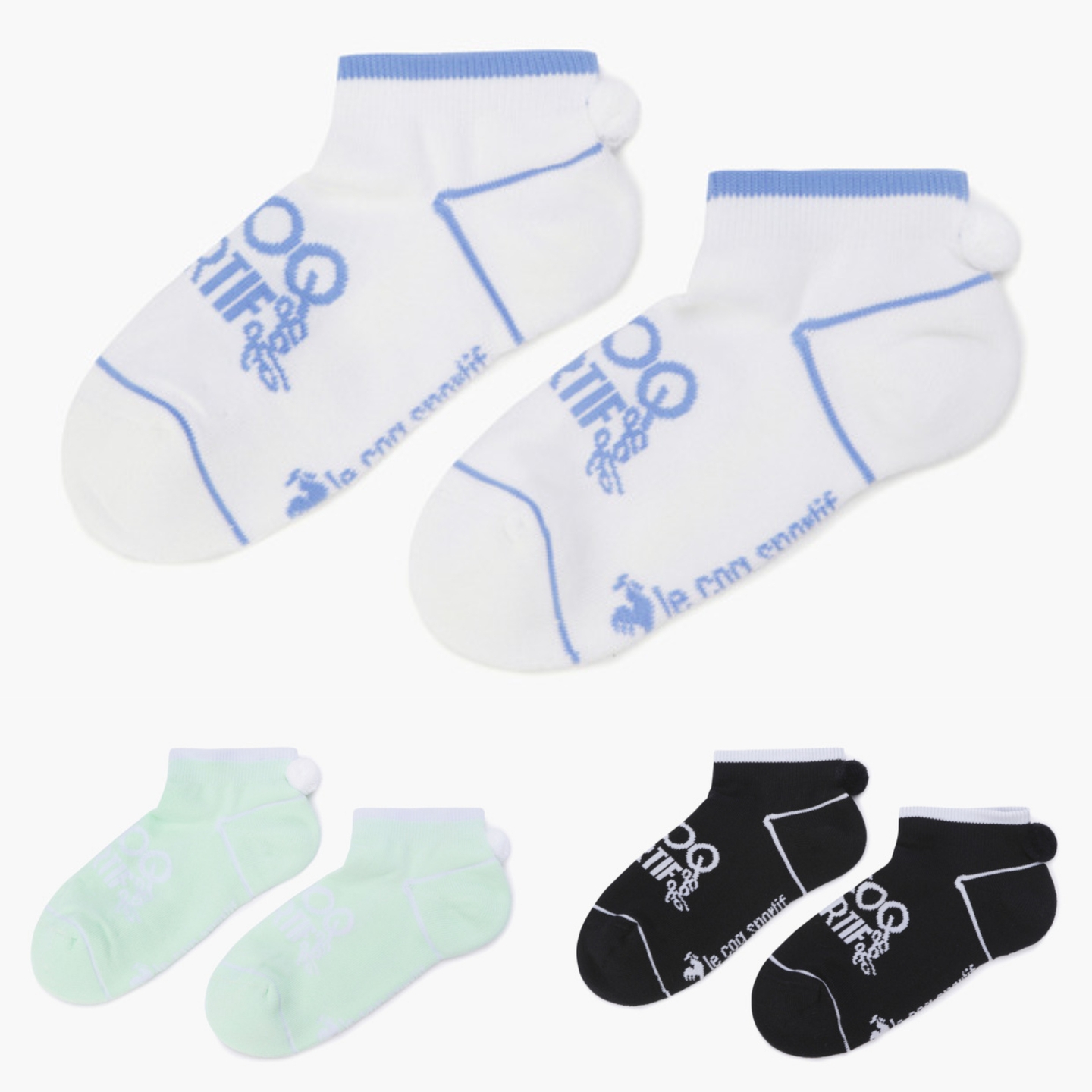 韩国正品代购LeCoq公鸡高尔夫球袜25初秋女士弹力透气运动短筒袜