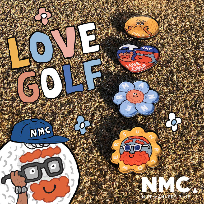 韩国代购NMC高尔夫球马克帽夹花园派对球标记套装Mark球位标配件