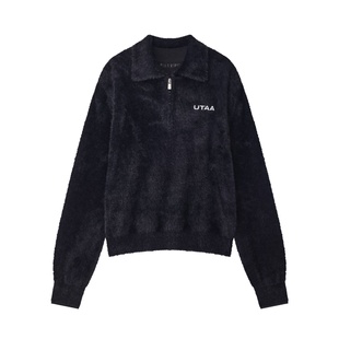 韩国代购 UTAA高尔夫球服25女士秋冬保暖半拉链羊毛针织翻领套头衫