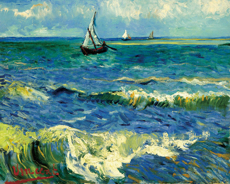 装饰画画心 风景作品 照片墙10寸海景帆船 批发沙发背景梵高21