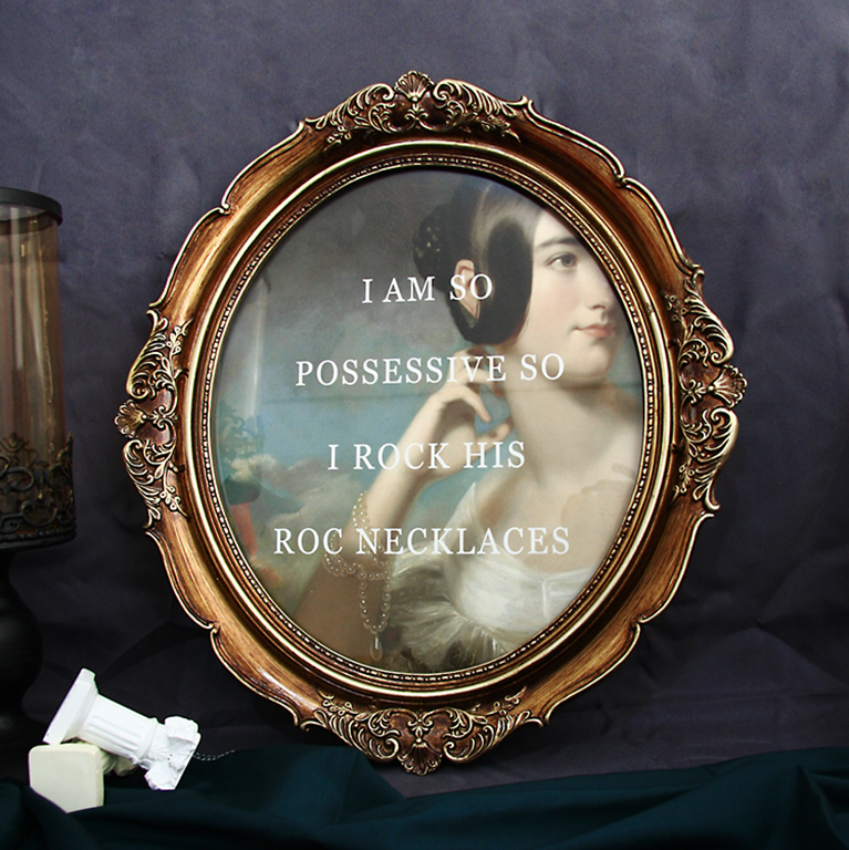 北欧复古相框仿木花雕椭圆形做旧