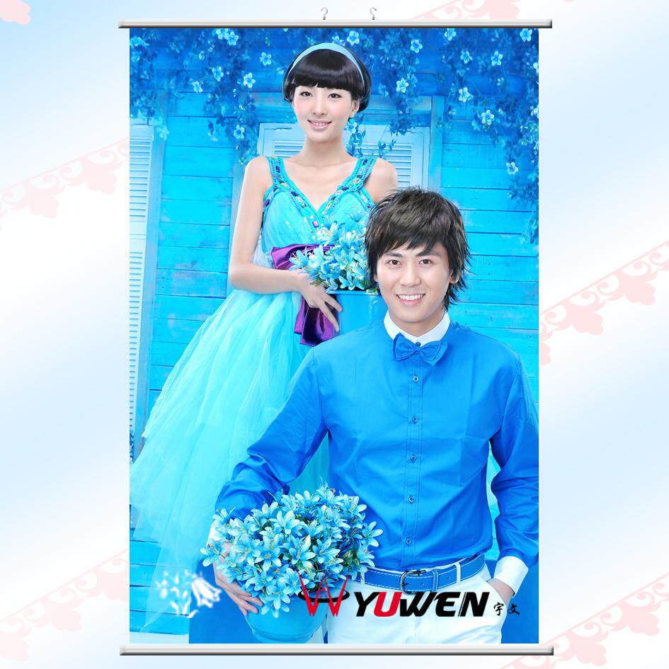 80寸无纺布 照片定制 海报制作加挂轴 写真海报 宝宝生日照