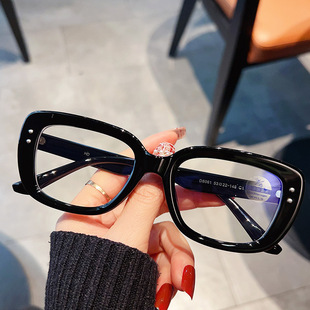 白露同款防蓝光眼镜女抗辐射疲劳无度数黑框素颜眼睛框可配近视镜