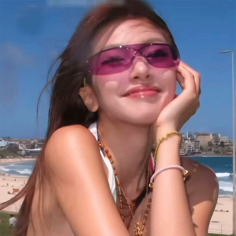 无框连体片金属太阳镜女y2k复古网红男女时尚百搭户外变色墨镜男