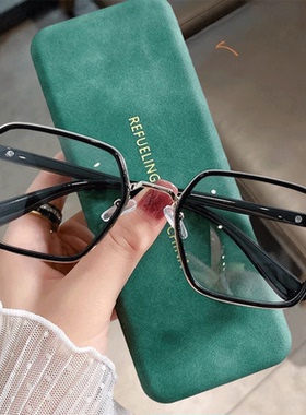 近视眼镜男大框个性复古男女同款防蓝光防辐射配变色近视高颜值