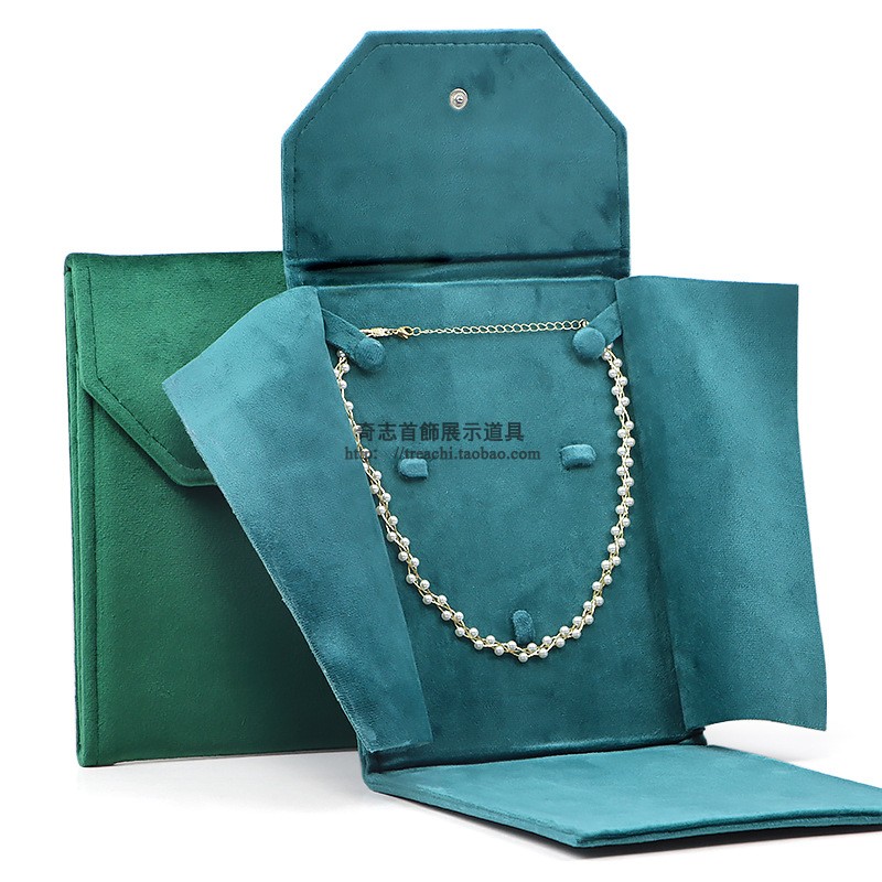 高档丽丝绒便携式折叠首饰收纳袋