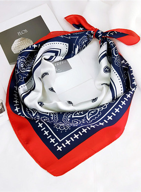 腰果70小方巾丝巾男女春夏仿真丝嘻哈头巾手腕巾职业休闲发带围巾