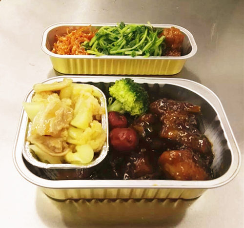 长方形500ml铝箔外卖打包盒锡纸