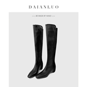 秋冬新款 内增高5cm 过膝长靴女显瘦弹力靴瘦瘦百搭平跟及膝靴