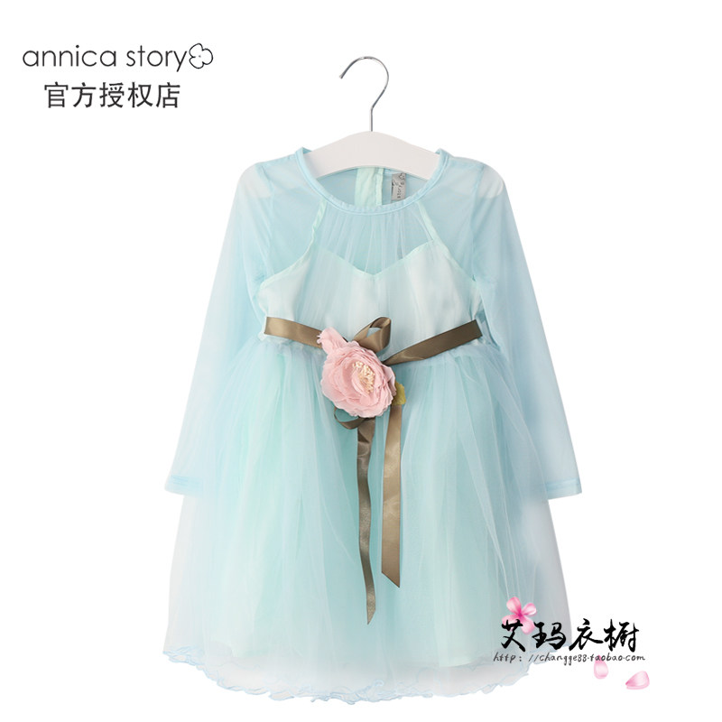 女童韩版长袖公主连衣裙网纱蓬蓬裙春秋新款艾尼卡故事annica超仙