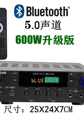 迷你小型功放机音箱功率放大 插卡U盘收音直流12伏220V蓝牙功放