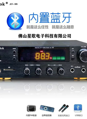 starklok/av-88新款卡拉ok音响蓝牙功放机收音大功率专业功放