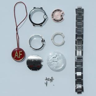 手表配件卡亚蓝气球表壳壳套女款AFV6 适装ETA2671-2 烤蓝钢 粉面