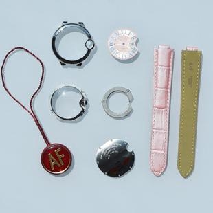 手表配件卡亚蓝气球表壳壳套女款AFV6 适装ETA2671-2 烤蓝钢 粉面