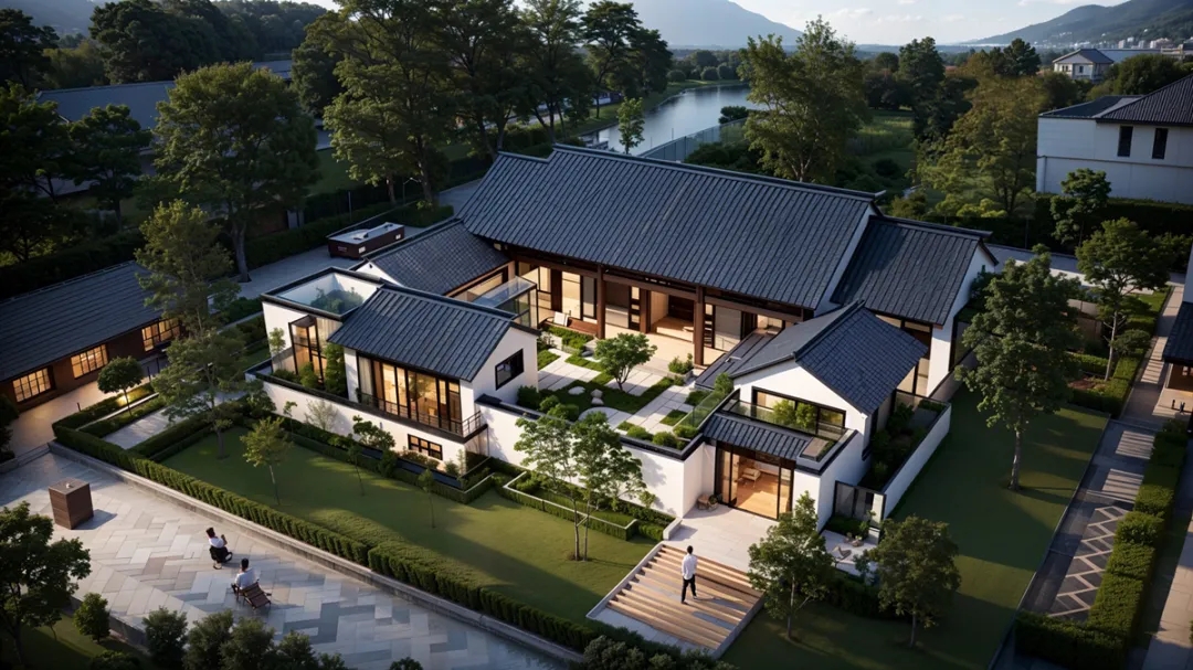 农村自建房设计图二层新中式别墅设计图纸乡村房屋设计效果图