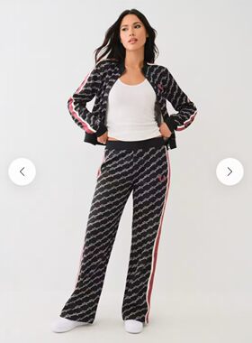 欧美女黑色满印拉链夹克卫衣外套