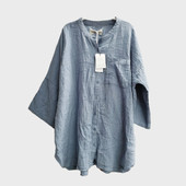 中袖 岛国外贸日单春夏季 上衣秋罩衫 大码 宽松五分蝙蝠袖 女棉纱衬衫