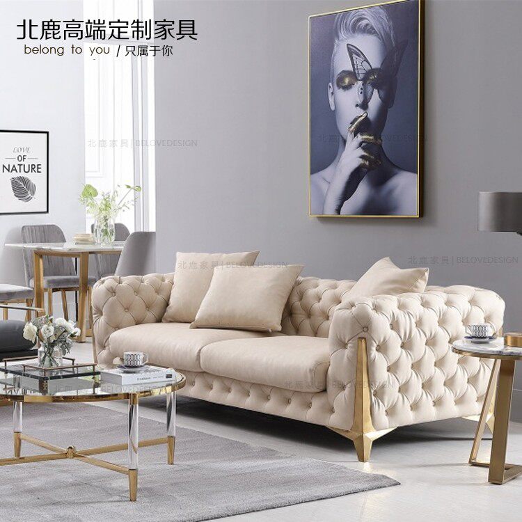 客厅大小户型别墅轻奢整装全屋定制欧式美式三人布艺舒适沙发X6