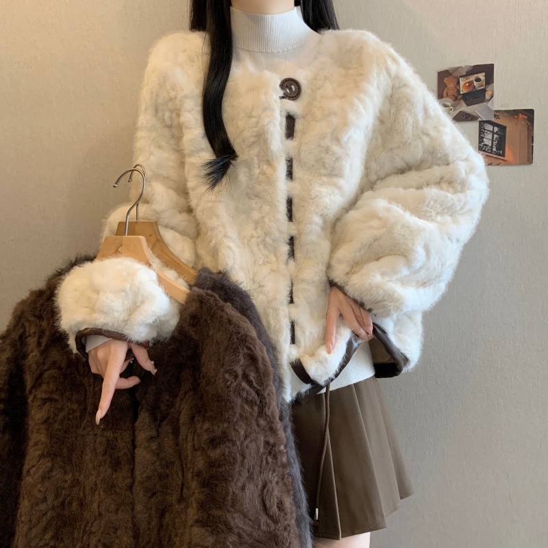 **大码女秋冬新款宽松显瘦百搭气质皮草毛毛开衫高级感外套女，女装皮草，衣嘉衣服饰