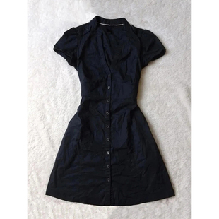 vintage古着设计感连衣裙女夏季2025新款小众复古收腰显瘦短裙子