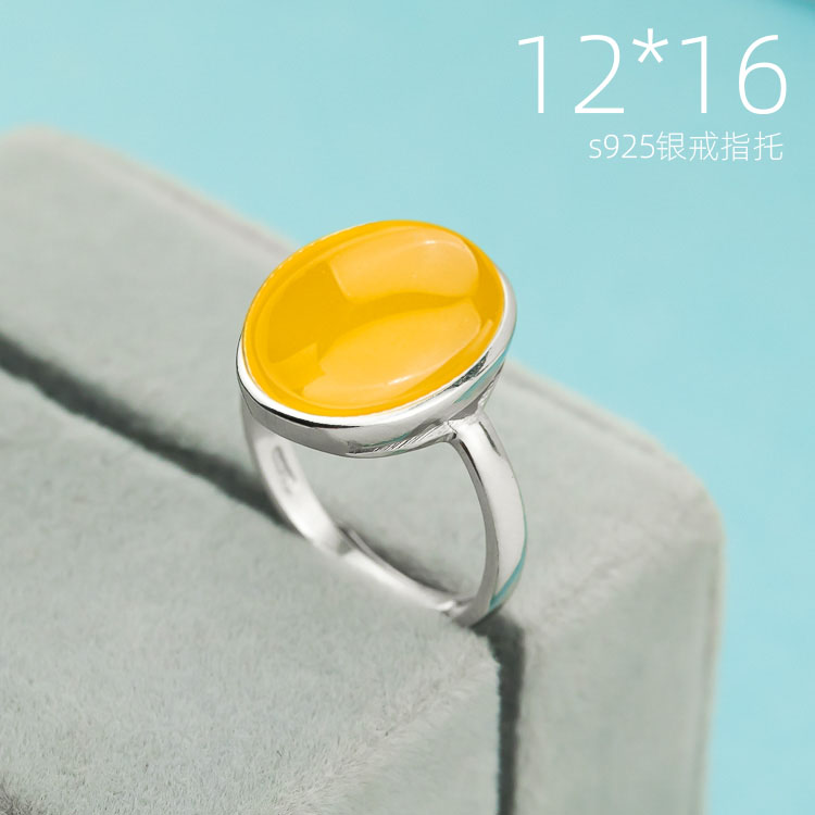简单s925纯银托戒指女戒指空托