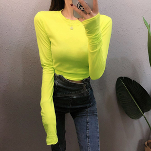 打底衫 堆堆袖 百搭修身 显瘦薄款 t恤 2020韩国东大门女装 超长袖 新款
