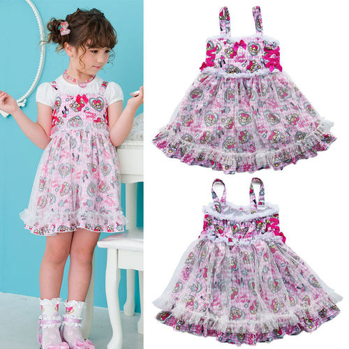 现货em童装公主风吊带连衣裙